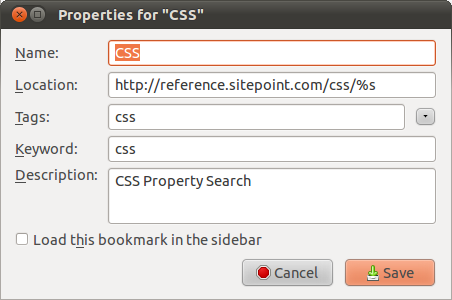CSS bookmark
example