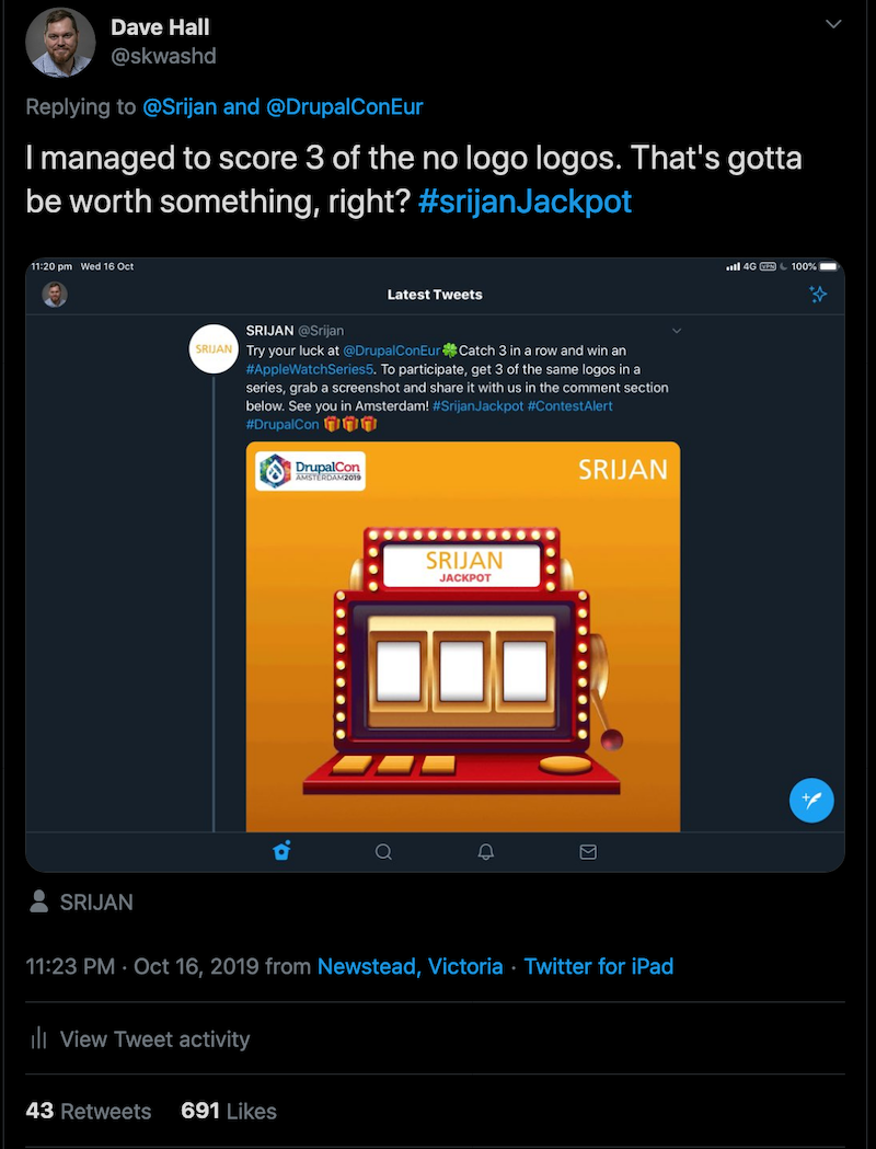 I managed to score 3 of the no logo logos. That’s gotta be worth
something, right?
#srijanJackpot